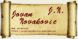 Jovan Novaković vizit kartica